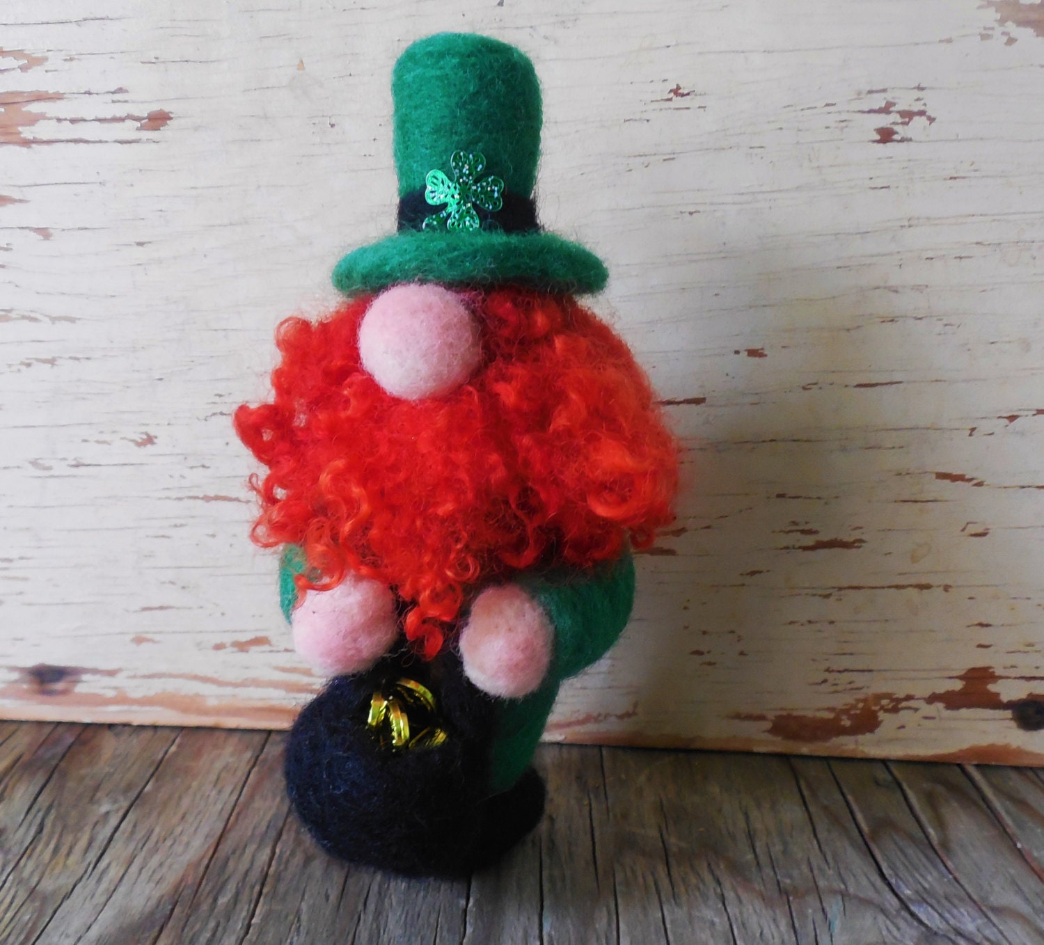 Needle Felted Leprechaun Leprechaun Ornament by WoodlandFelties
