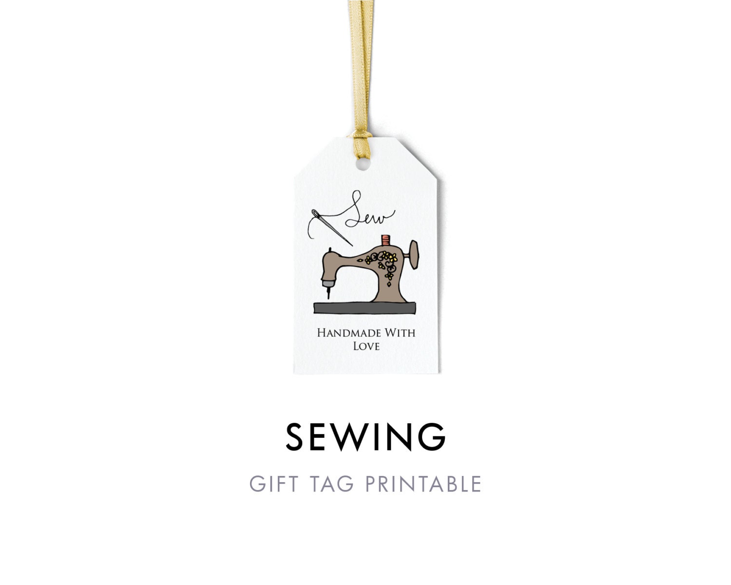 Sewing Tag Template Handmade With Love Hand sewn Handmade