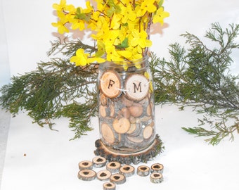 5 Large Hickory wood Slices 4-4.5 inches, Wedding Decor, Fun Crafts, Fairy Gardens, Painting Therapy