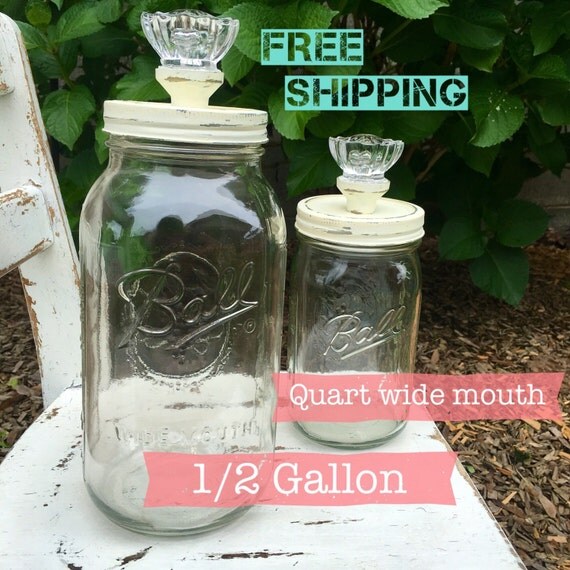 Limited Edition Ball Jar Storage with Clear by ThePinkPinecone