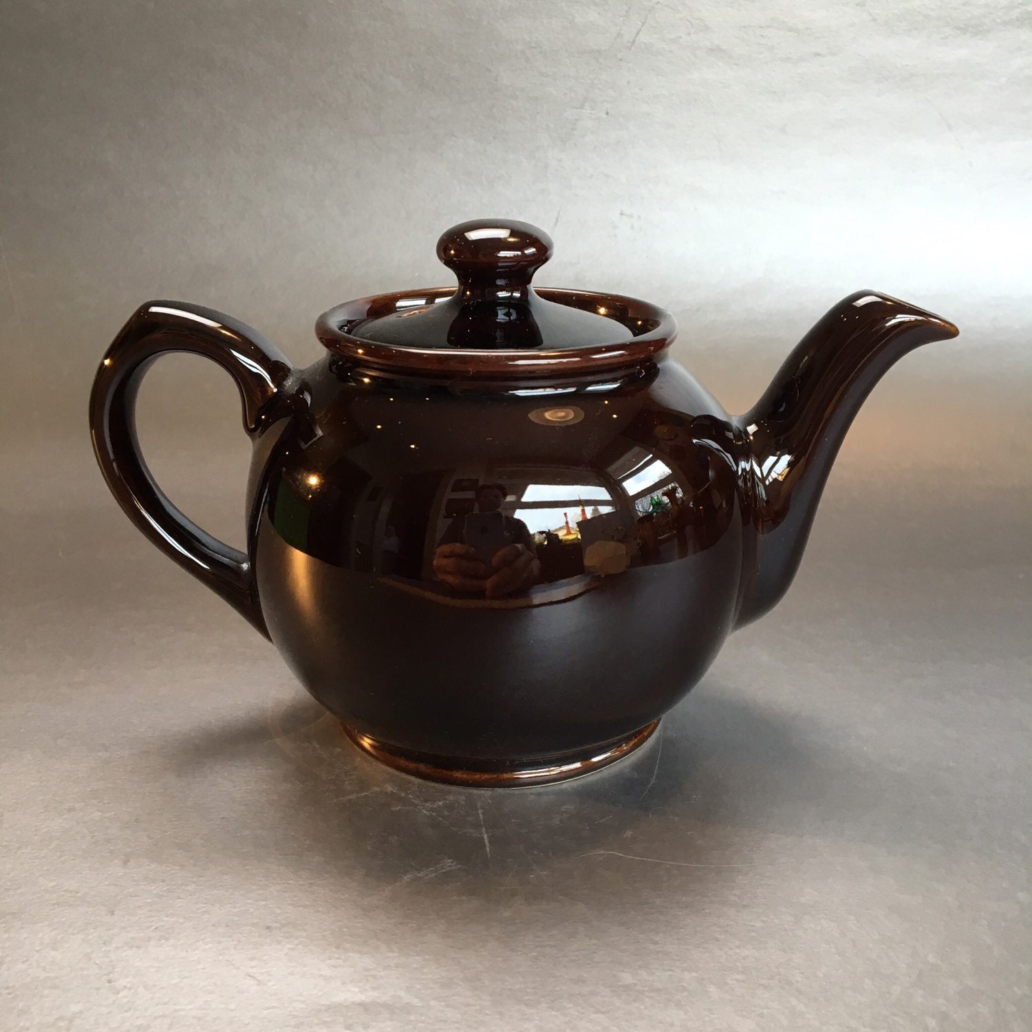 2 Cup Sadler Brown Betty Vintage Teapot Dark Brown England