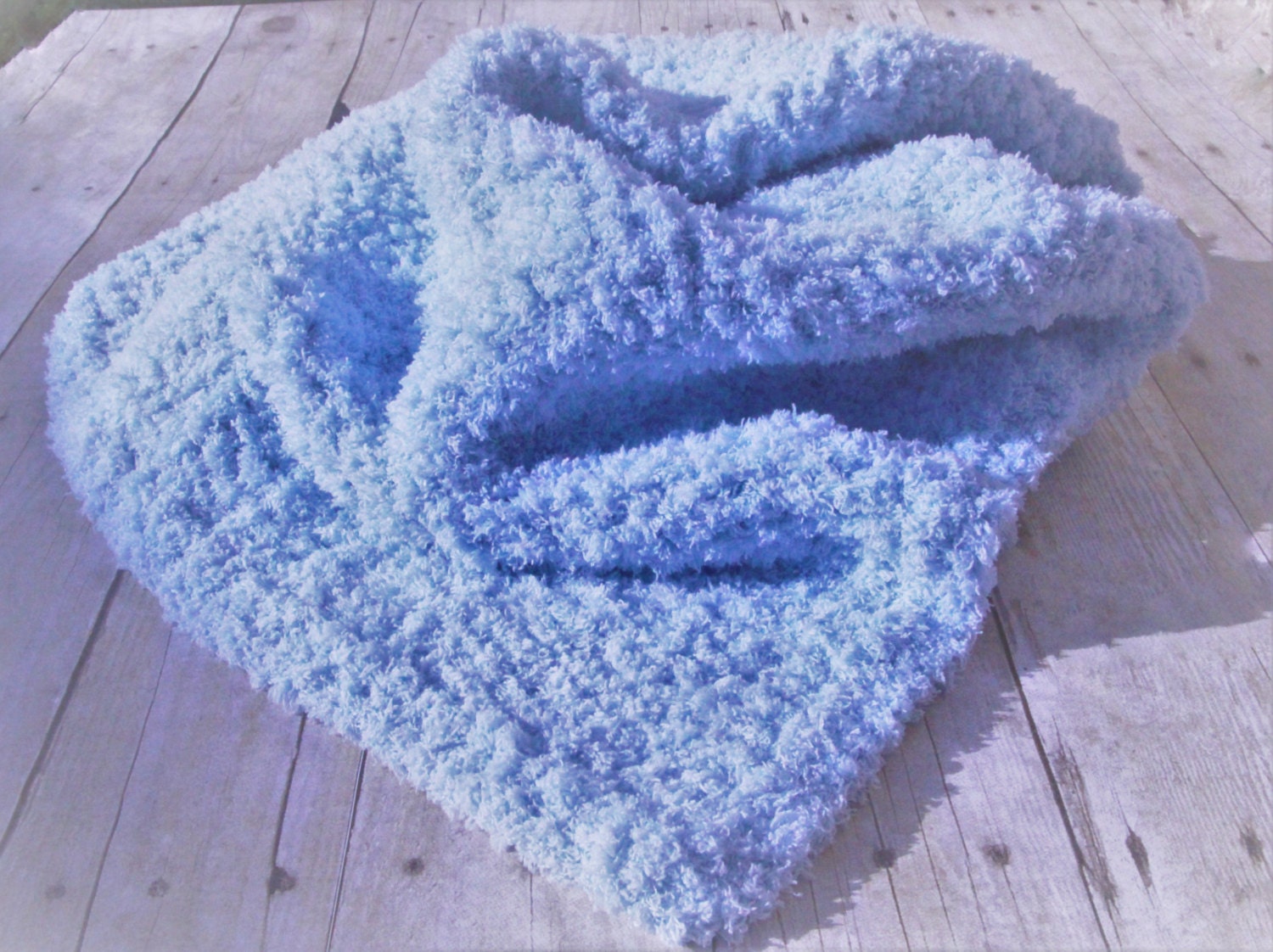 Crochet Baby Blanket Blue Baby Blanket by CraftCreationsbyRose