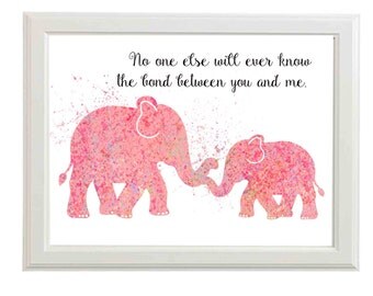 Pink Girls Nursery Decor Nursery Art for Girls Room Decor Elephant Pink Nursery Decor Nursery Quotes - Printable File Only