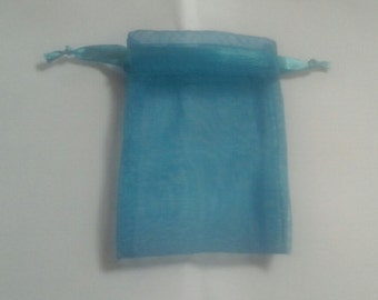 Sky Blue Lotus Ginni Bag – Handcrafted Organza Coin Bag