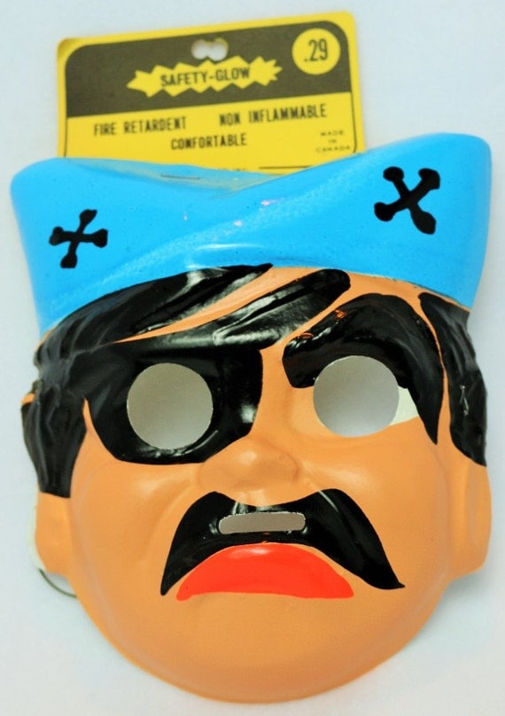 Vintage Pirate Halloween Mask Cartoon 1960's