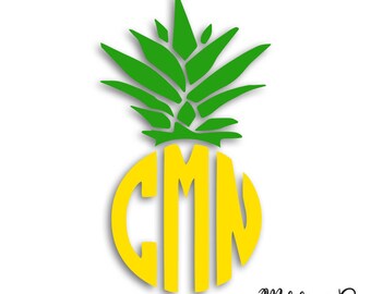 Pineapple Yeti Decal/ Pineapple Decal/ Pineapple Car Decal/Yeti Tumbler Decal / Custom Yeti Decal / Yeti Monogram Decal