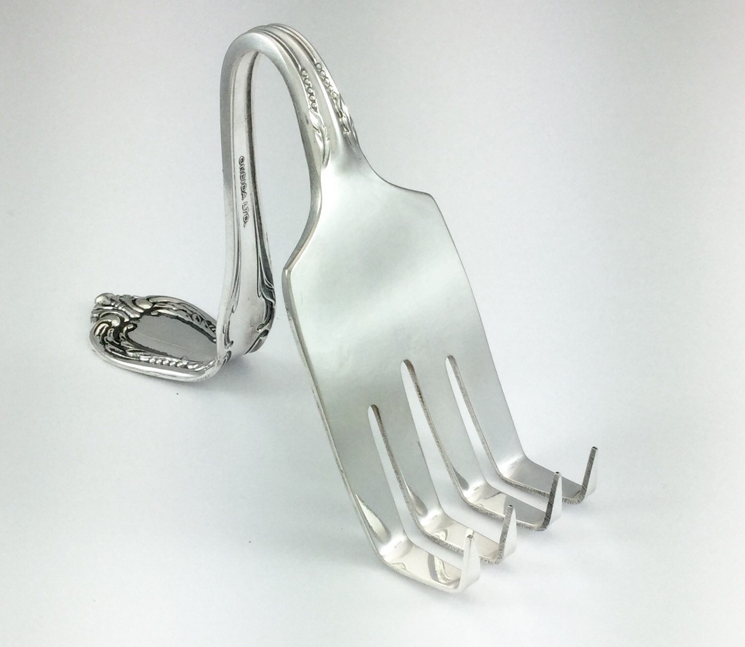 Silverplate Serving Fork Business Card Holder