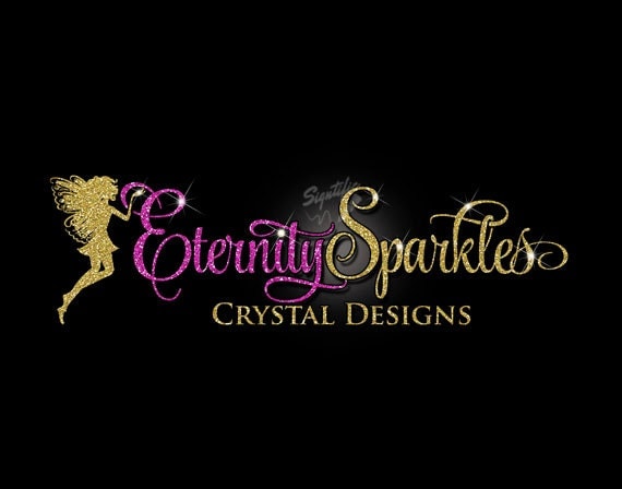  Glitter bling Custom Logo with Fairy Glitter Fuchsia and gold