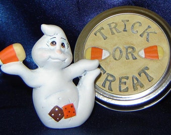 set of halloween ghost and trick or treat disc halloween ghosts halloween ceramics - Ceramic Halloween Decorations set of halloween ghost and trick or treat disc halloween ghosts halloween ceramics - Ceramic Halloween Decorations