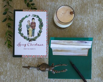Custom Wreath Portrait Holiday Card