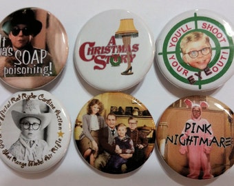 A Christmas Story Badge Button Pin Set of 6