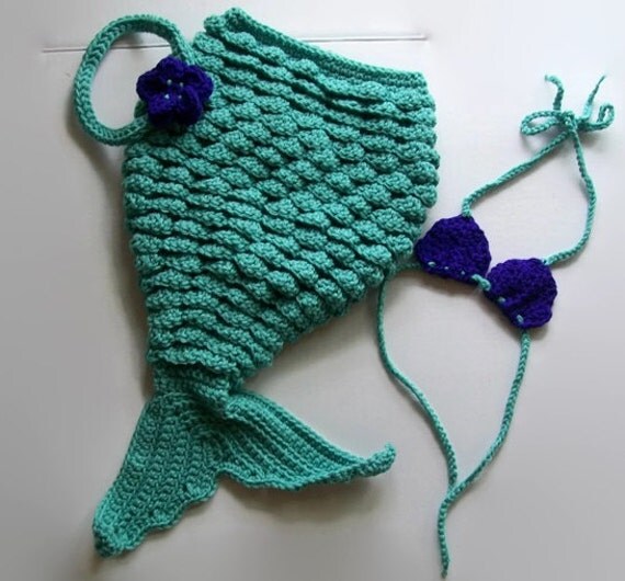 Baby Teal Mermaid Tail Blanket Mermaid by AlwaysPrettyInPink