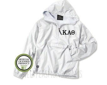 Kappa Alpha Theta Pullover, Monogram Wind Breaker Pullover, Rain Jacket Pullover, Charles River Pullover, Sorority Gift, Theta