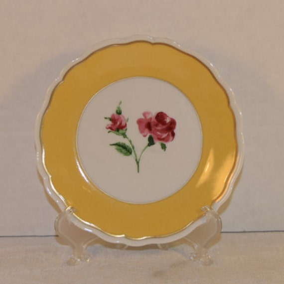 Limoges Yellow Canape Plate Vintage Philippe Deshoulieres