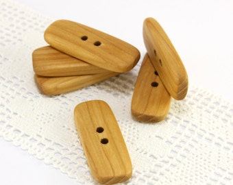 small rectangular buttons 8 rowan wood buttons 0.9in by