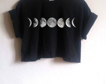Moon Phases Tumblr Crop Top, blogger, grunge, hipster