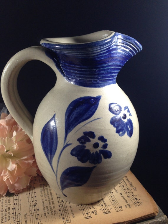 Williamsburg Pottery Pitcher Virginia Stoneware Vintage