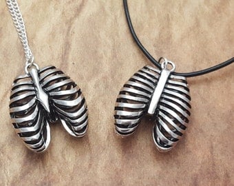 Rib Cage Necklace, Skeleton Necklace, Bones Jewellery, Goth Jewelry, Gothic Necklace, Anatomical Jewellery, Alternative Fashion, Goth Gift