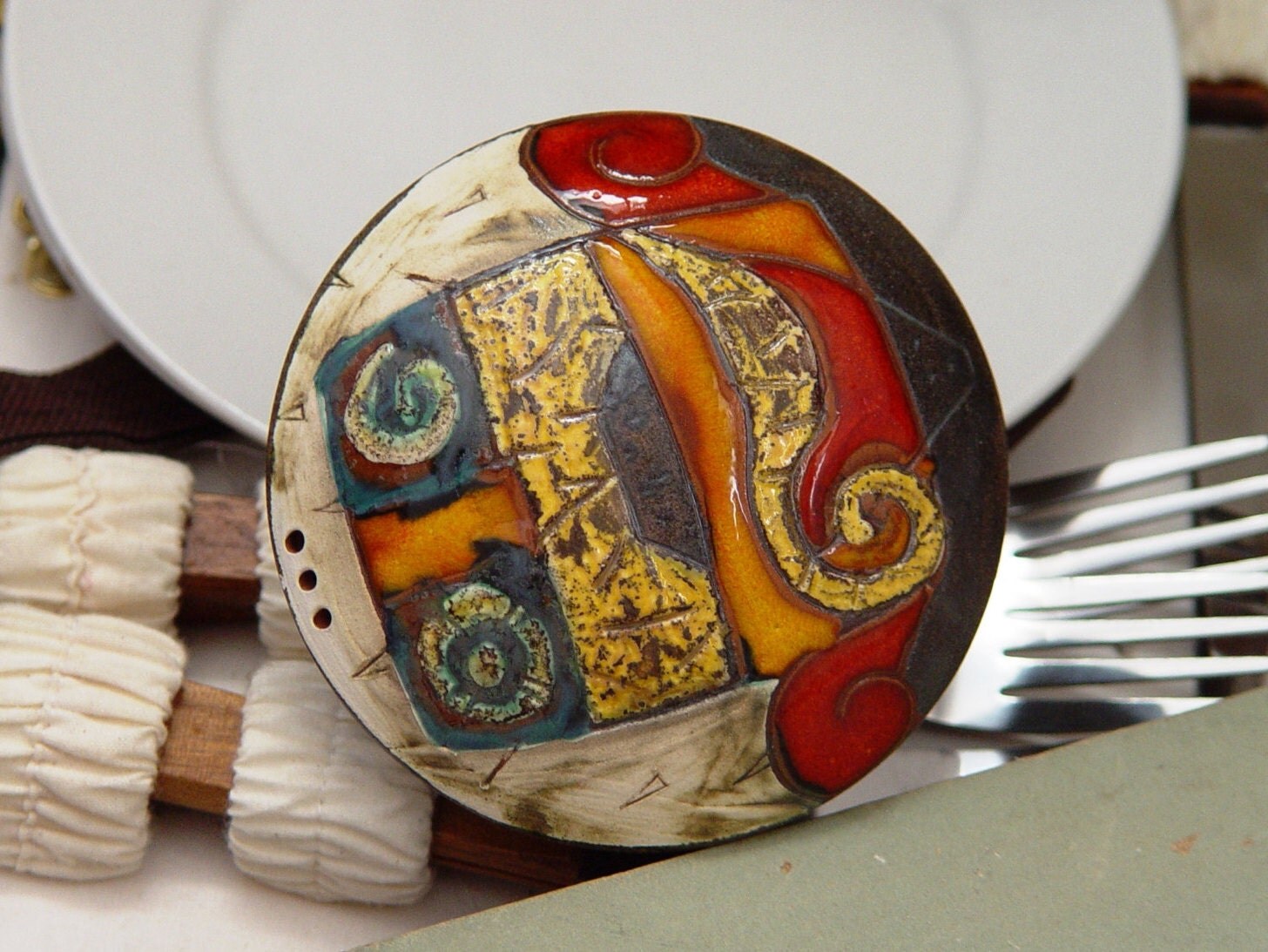 Handmade Ceramic Salt Shaker, Multicolor Earthen Salt or Pepper Box, Cute Pottery Gift, Kitchen