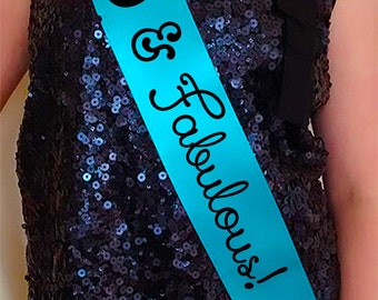 50 and Fabulous, 50th Birthday Gift for woman, Happy 50th Birthday Sash, Personalized Birthday Sash, Party Sash, 1967 banner