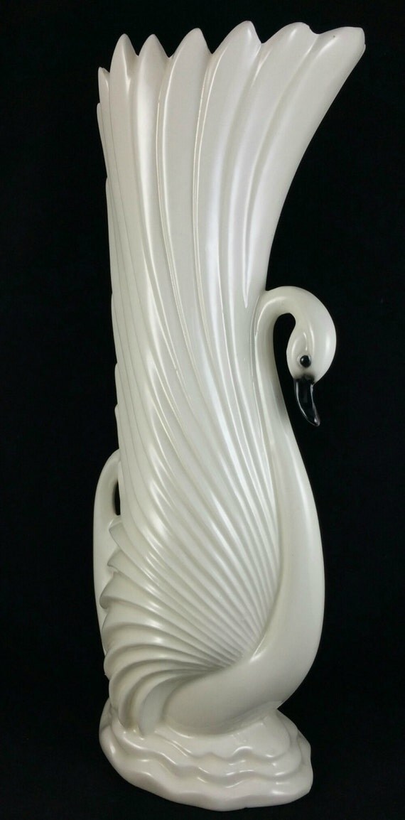 Vintage Maddux Pottery White Swan Vase Maddux Of California