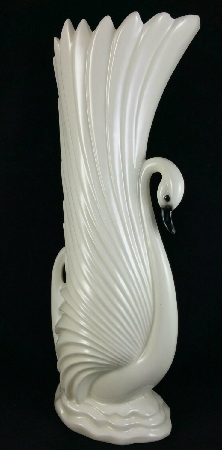 Vintage Maddux Pottery White Swan Vase Maddux Of California