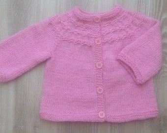 Items similar to Hand Knit Baby Sweater Grey Knit baby clothes with ...