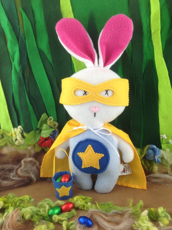 superhero bunny plush
