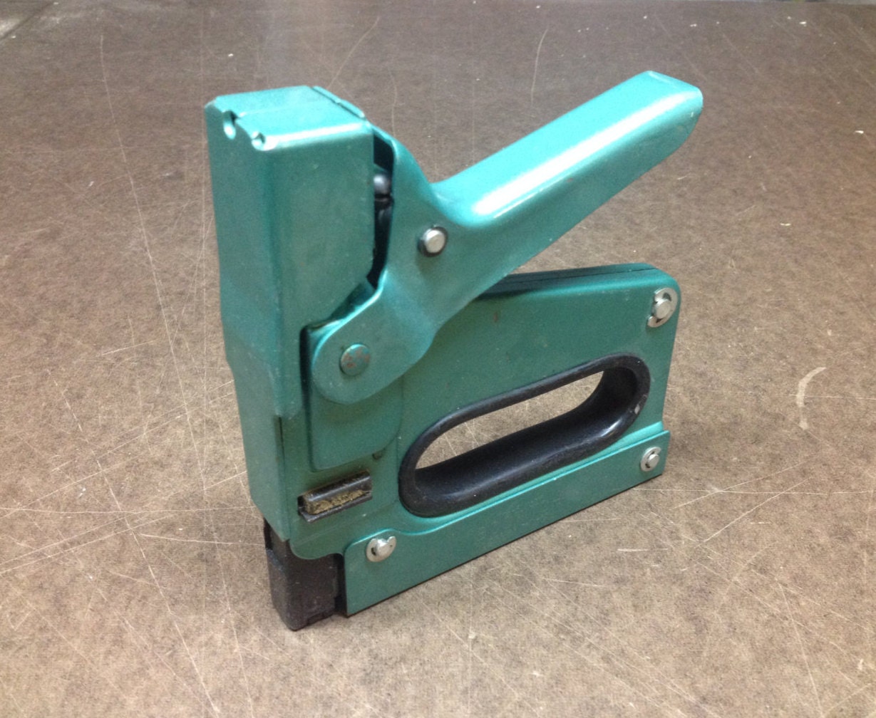 Rare Retro Teal Bostitch Model T5 Staple Gun Vintage Aqua
