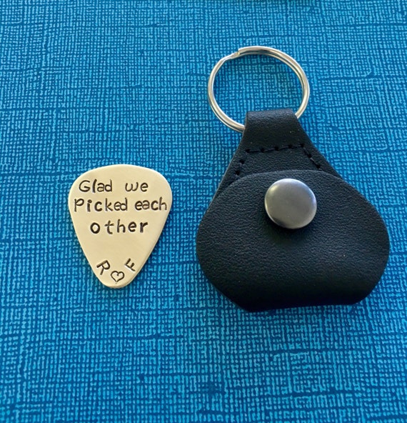 Stamped Guitar Pick Boyfriend Gift Anniversary Gift