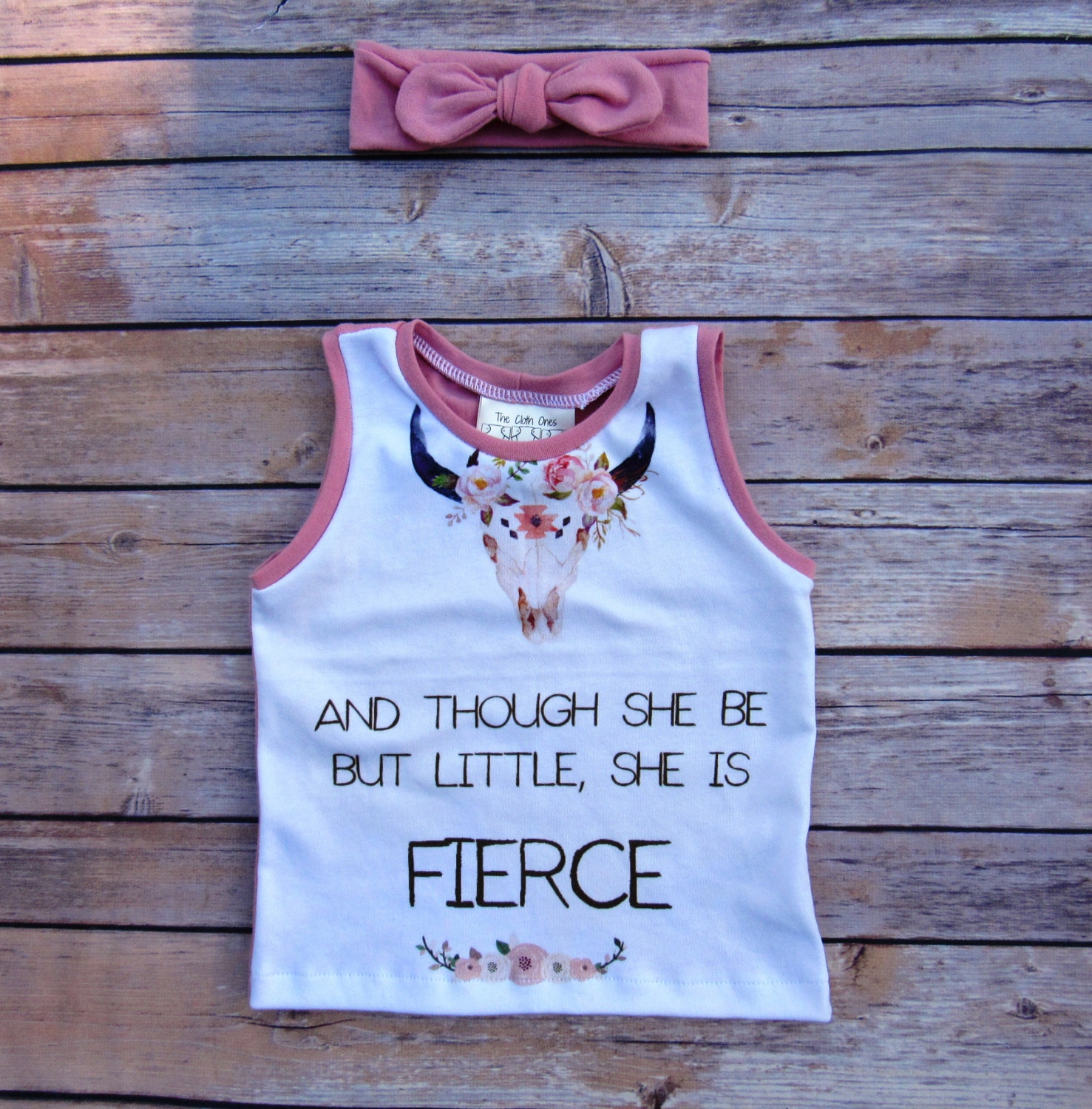 Organic Baby Tank Top Girl Sleeveless Shirt Little Fierce