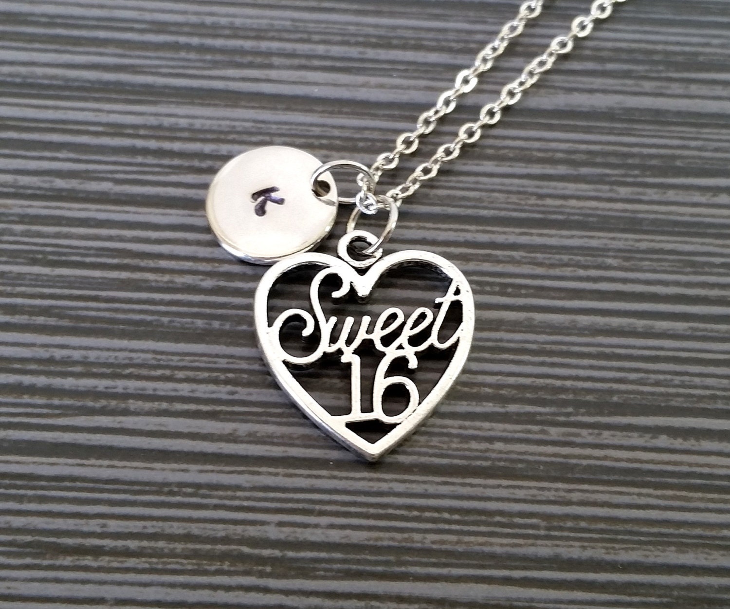 Silver Sweet Sixteen Necklace Sweet 16 Heart Necklace