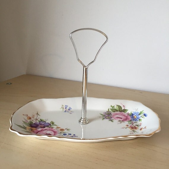 Old Foley James Kent Vintage Floral Trinket Tray by CupandOwl