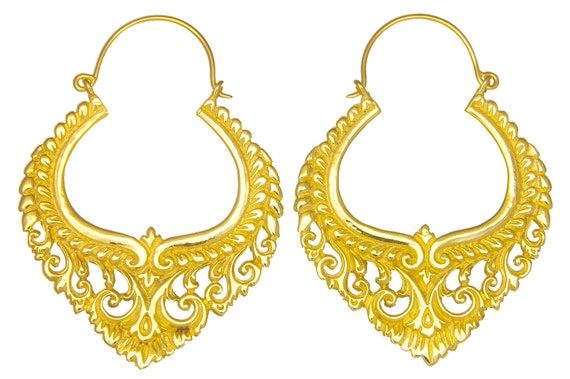 Items similar to Sacred Temple Gold Earrings on Etsy