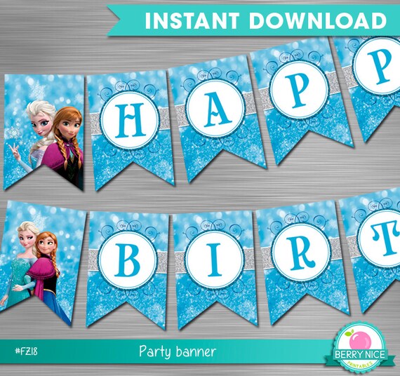 frozen banner instant download frozen party banner frozen party