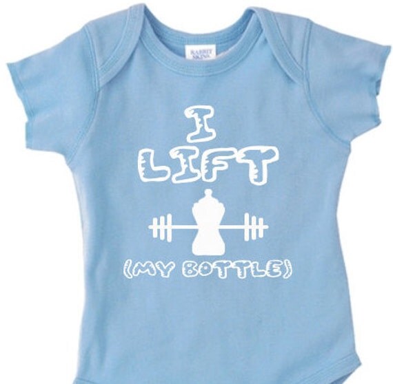 Items similar to Funny Baby Onesie Workout Onesie I Lift (My Bottle) Cute Onesie Boy