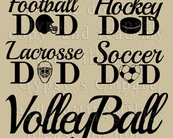 Dad SVG, Football Dad svg, Baseball Dad svg, Soccer Dad svg, Volleyball Dad svg, Basketball Dad svg, Cameo Silhouette