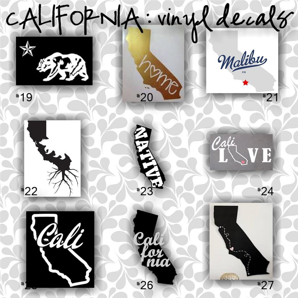 CALIFORNIA vinyl decals 19-27 car window by CreativeStudio805