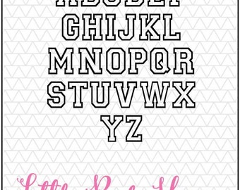 Varsity Block Font SVG, DXF files