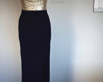 Black and Gold Bridesmaid Dresses