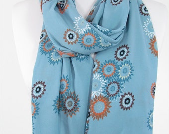 Blue Scarf Shawl Infinity Scarf Circle Scarf Loop Scarf Women Fashion Accessories Mothers Day Gift Christmas Gift For Her For Women For Mom