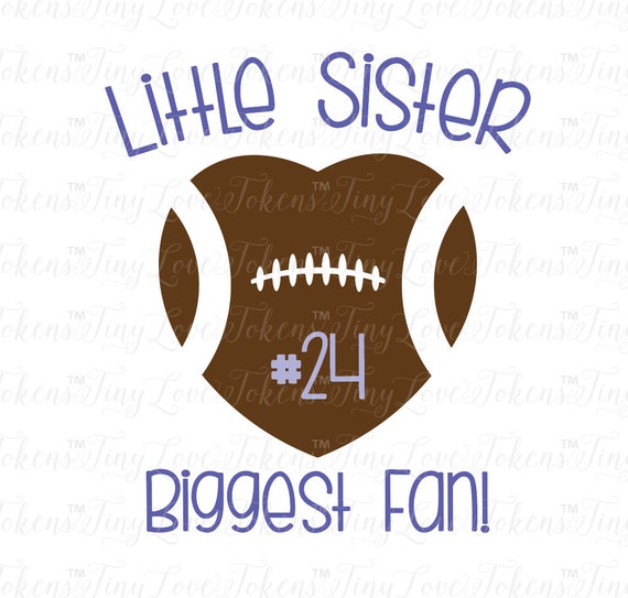 Download Little Sister Biggest Fan Football Design for Silhouette and