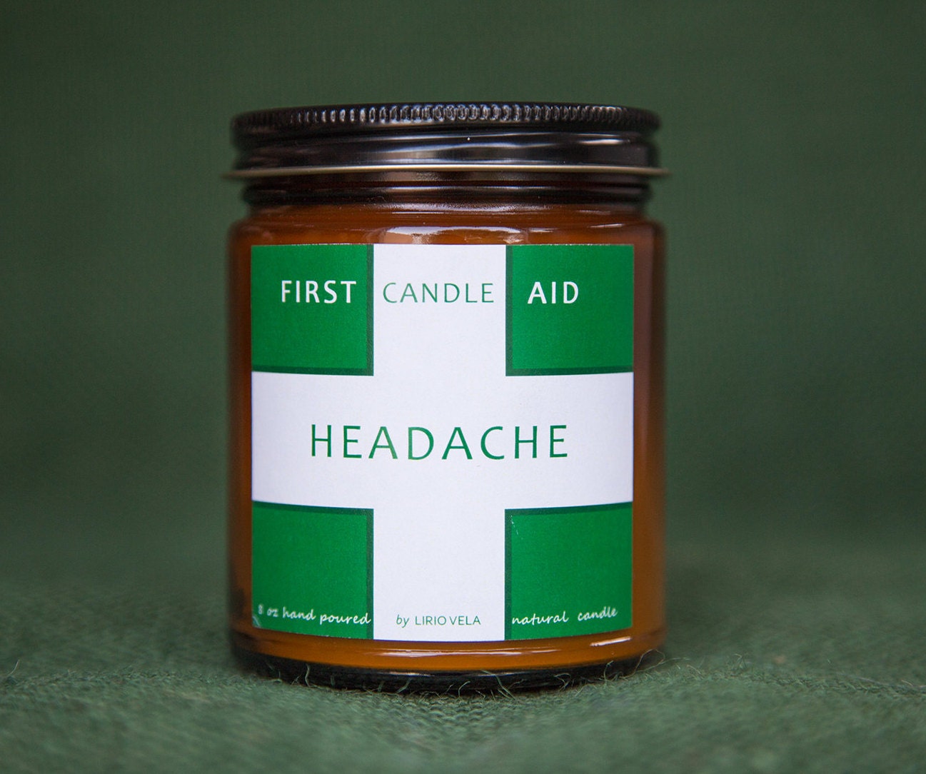 8 oz HEADACHE Releif Scented soy candle organic candle soy