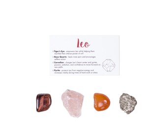 Leo Crystal Set / Zodiac Crystal Set / Healing Crystal Set / Gifts For Her / Zodiac Healing Stones / Zodiac Stones / Rose Quartz Set