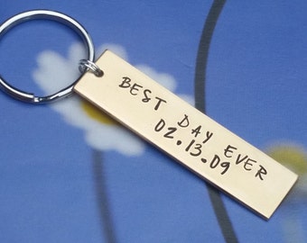 Best day ever, Anniversary, Bronze Anniversary bronze gift for him eight year Anniversary gift 8 year anniversary gift for custom key chain