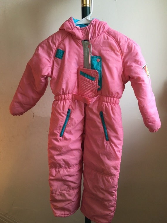 Vintage Kids Snowsuit - Kids Wear by Paramount - Pink Girls Snowsuit - 1980s