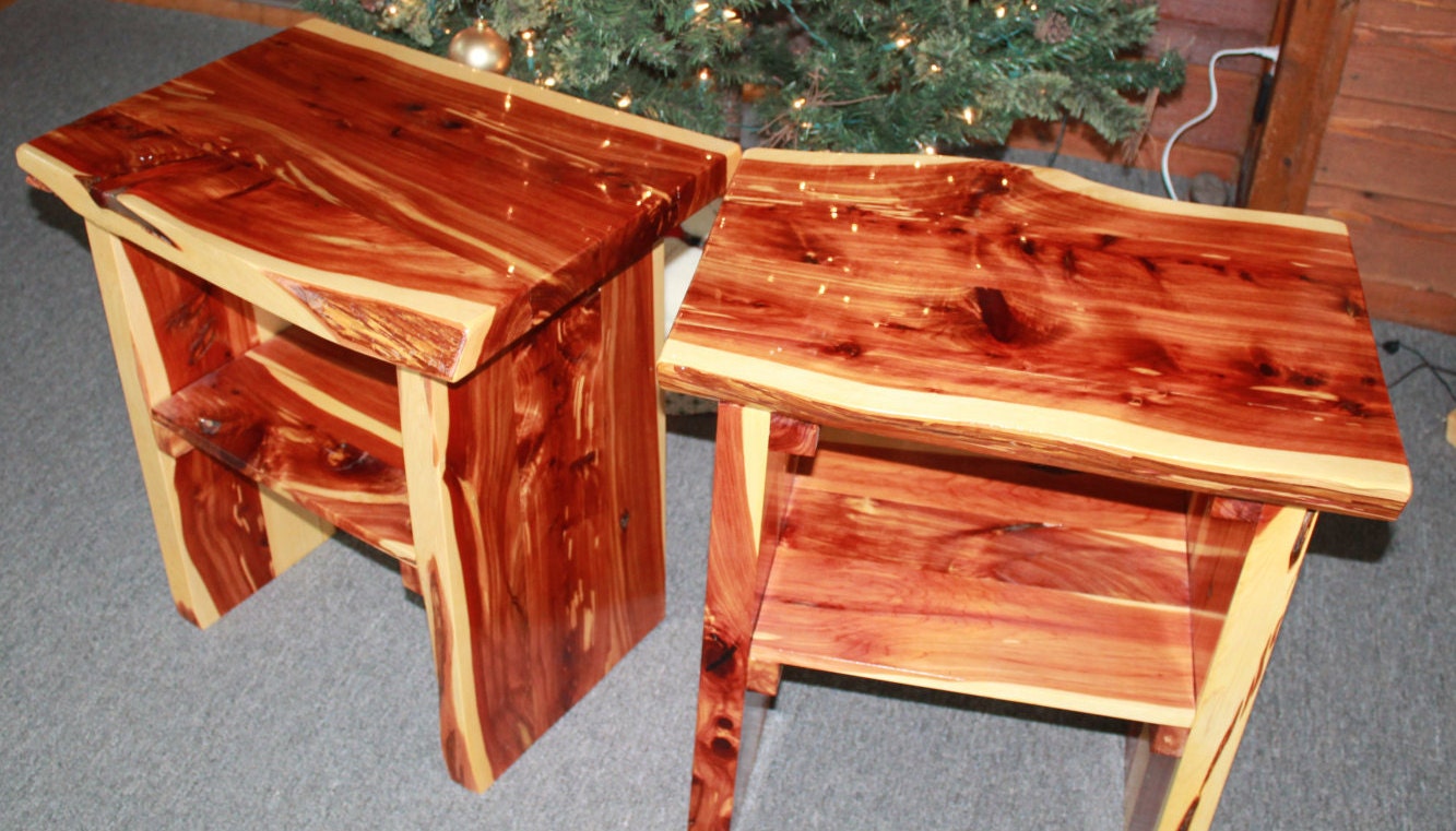 Set of Cedar side tables