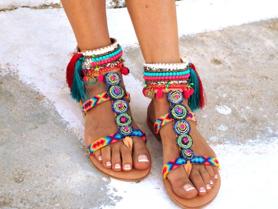 INKA Friendships Boho Sandals Pom pom summer shoes