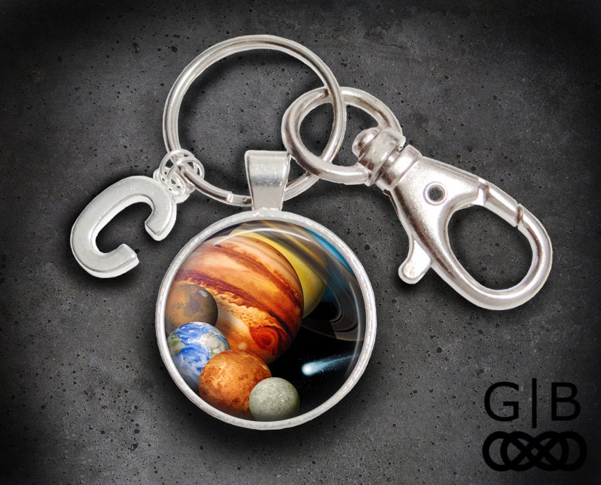 Solar System Keychain Solar System Keyring by GalaxyBORN