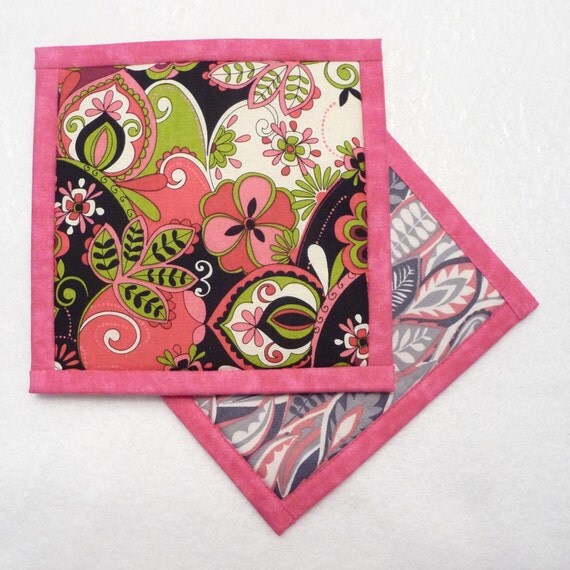 Retro Floral Pot Holder Retro Floral Potholder Retro Floral